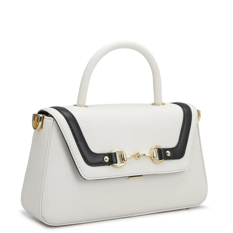 دا ميلانو حقيبة جلدية بسيطة صغيرة - ثلجي